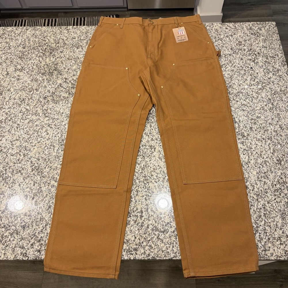 ⁠New Carhartt B01 BRN Made in USA Mens 38x32 Double Knee Duck Canvas Work Pants⁠